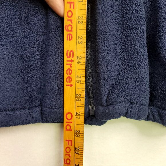 Cabelas Outdoor Gear Mens Large Blue Fleece Jacket Quilted Accents Full Zip - Picture 8 of 8